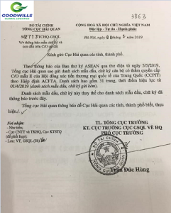 Mẫu chữ ký, con dấu trên chứng nhận xuất xứ C/O Form E